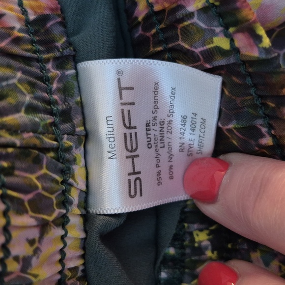 Shefit 2 In 1 Running Shorts Tie Dye Snake Print Drawstring Layered Size Med - Picture 7 of 8